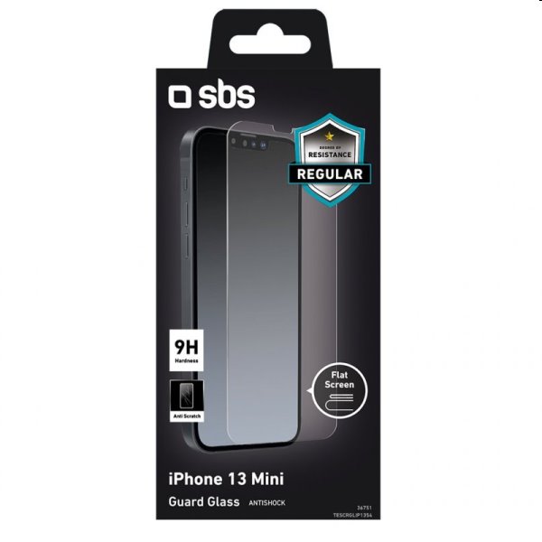 Tvrzené sklo SBS pro iPhone 13 mini, clear