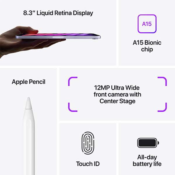 Apple iPad mini (2021) Wi-Fi + Cellular 256GB, purple Apple iPad mini (2021) Wi-Fi + Cellular 256GB, purple
