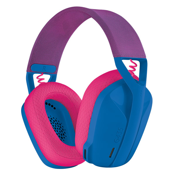 Herní sluchátka Logitech G435 Lightspeed Wireless Bluetooth Gaming Headset, modré
