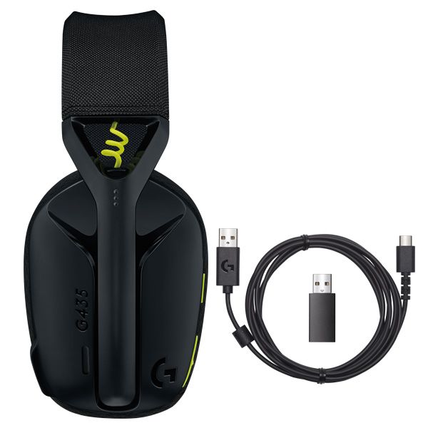 Logitech G435 LIGHTSPEED - bezdrôtové herné slúchadlá - černá/žlutá