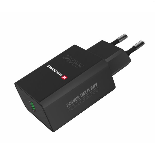 Nabíječka Swissten pre iPhone a Samsung 25W, černá, eco balení Nabíječka Swissten pre iPhone a Samsung 25W, černá, eco balení
