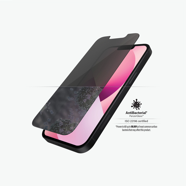 Ochranné temperované sklo PanzerGlass Standard Fit AB s privátnym filtrem pro Apple iPhone 13 mini, transparentní