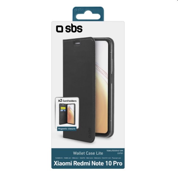 Pouzdro SBS Book Wallet Lite pro Xiaomi Redmi Note 10 Pro, černé Pouzdro SBS Book Wallet Lite pro Xiaomi Redmi Note 10 Pro, černé