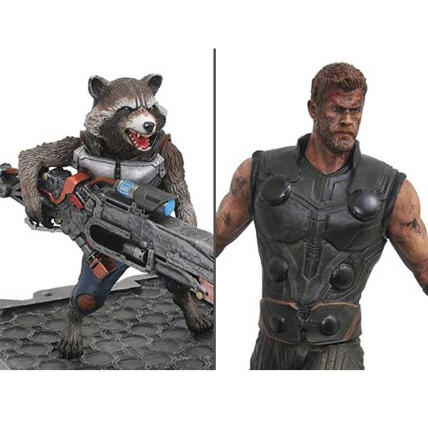 Socha Marvel Premier Avengers 3 Thor & Rocket Statue