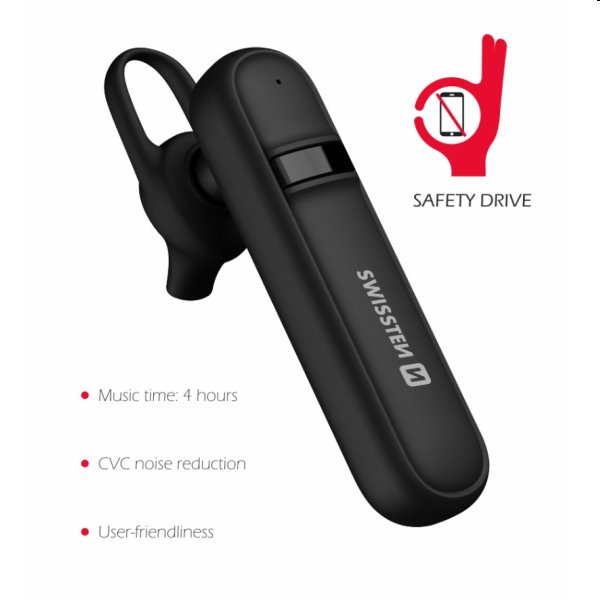 Swissten Bluetooth Headset caller, černé Swissten Bluetooth Headset caller, černé