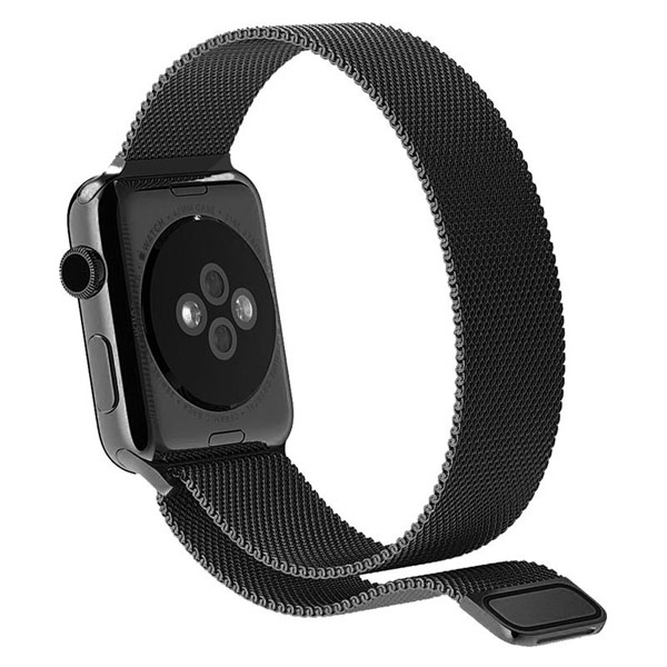 Swissten Milanese Loop řemínek pro Apple Watch 38-40, grafitová černá