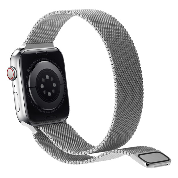 Swissten Milanese Loop řemínek pro Apple Watch 42-44, stříbrný