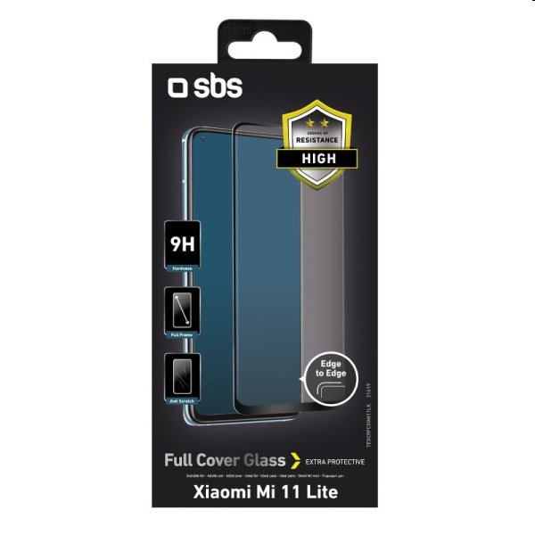 Tvrzené sklo SBS Full Cover pro Xiaomi Mi 11 Lite/Mi 11 Lite 5G, čierne