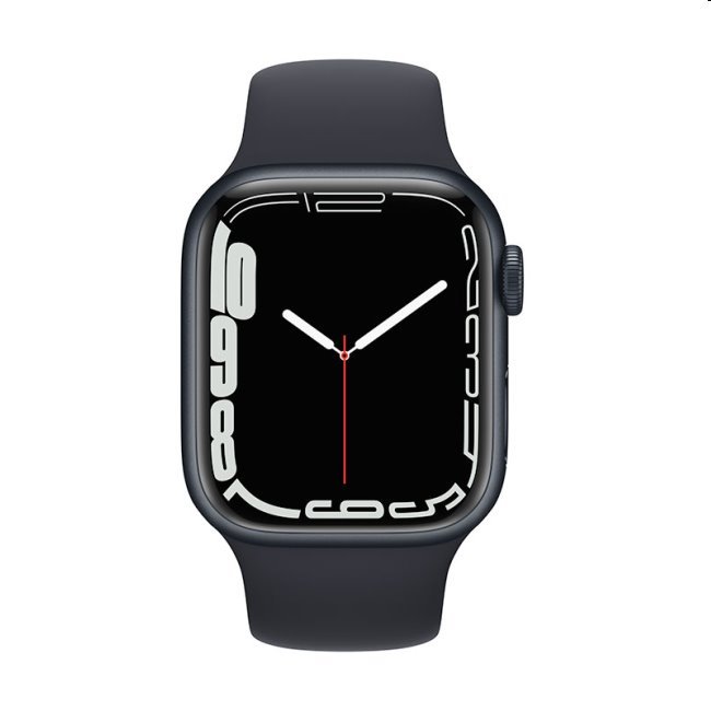 Apple Watch Series 7 GPS, 41mm Midnight Aluminium Case with Midnight Sport Band - Regular