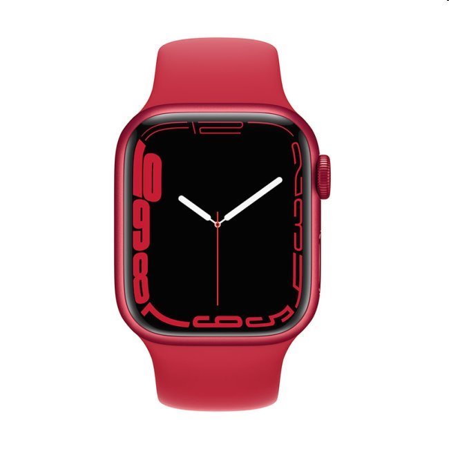 Apple Watch Series 7 GPS, 41mm Red Aluminium Case with Red Sport Band - Regular