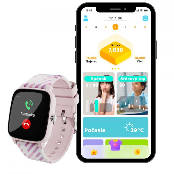 Dětské smart hodinky Lamax Bcool, růžové Dětské smart hodinky Lamax Bcool, růžové