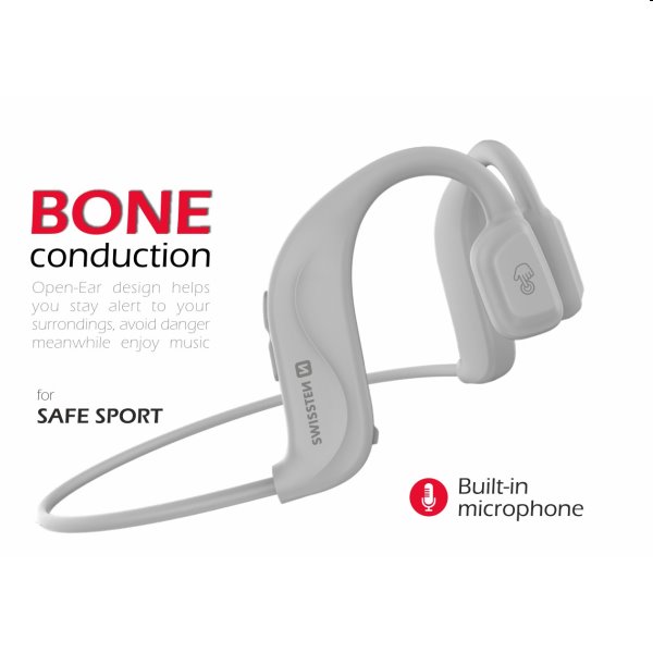 Swissten Bluetooth Earbuds bone conduction, bílá Swissten Bluetooth Earbuds bone conduction, bílá