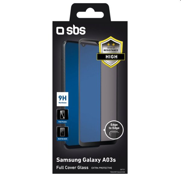 Tvrzené sklo SBS Full Cover pro Samsung Galaxy A03s/A02s, černá