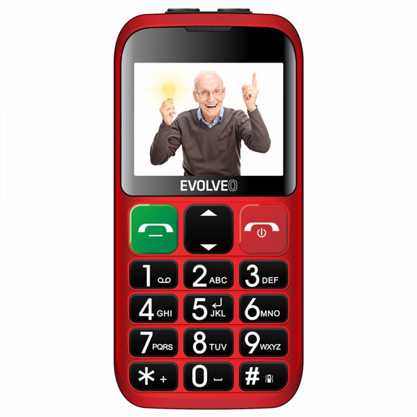 Evolveo EasyPhone EB, red + nabíjecí stojan