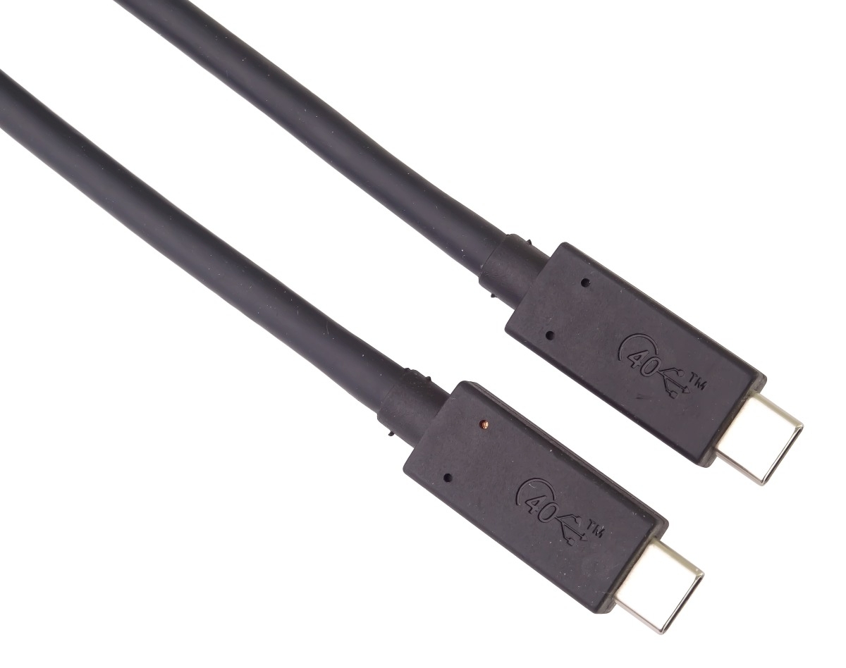 PremiumCord USB4 kábel 1 m, 40Gbps, Thunderbolt 3, certifikovaný USB-IF, černý