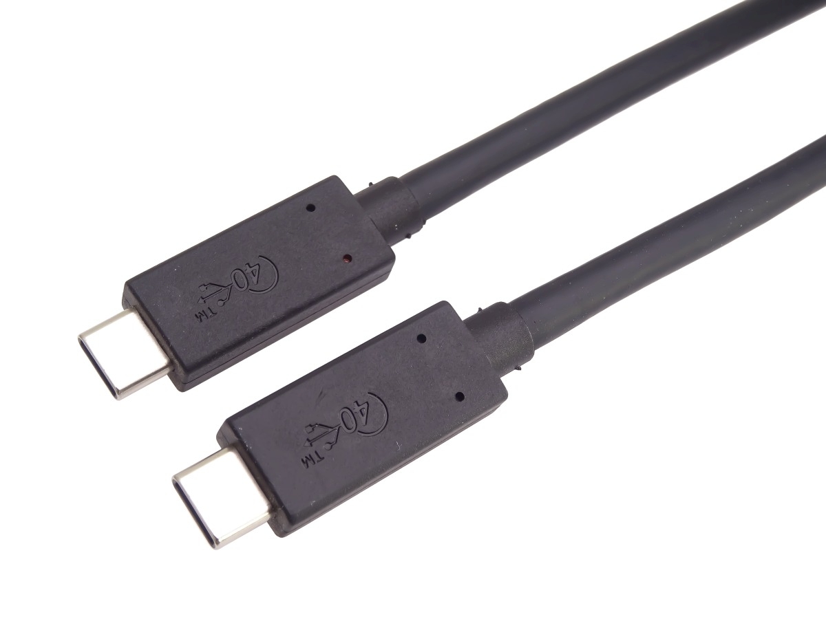 PremiumCord USB4 kábel 1 m, 40Gbps, Thunderbolt 3, certifikovaný USB-IF, černý