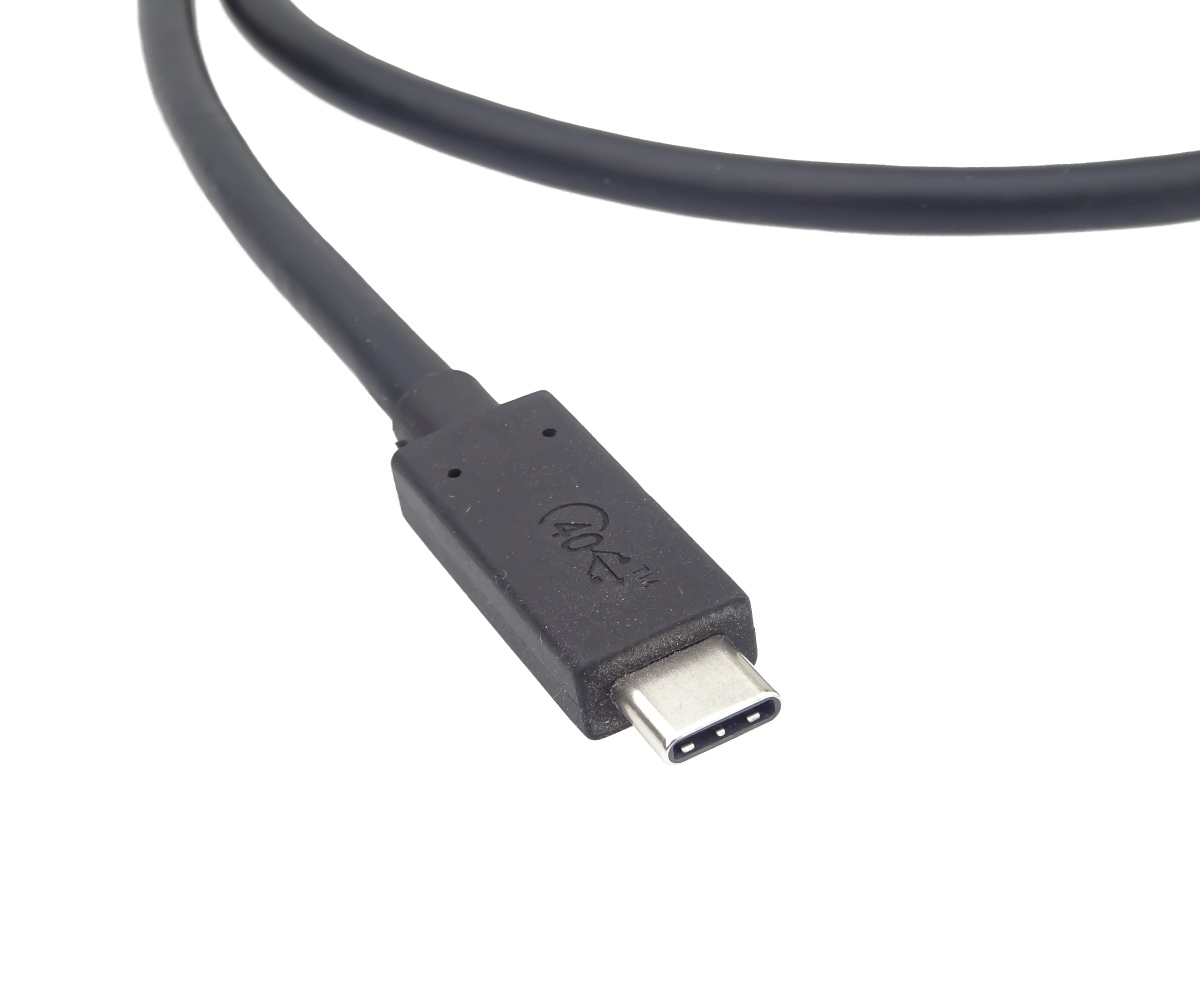 PremiumCord USB4 kábel 1 m, 40Gbps, Thunderbolt 3, certifikovaný USB-IF, černý