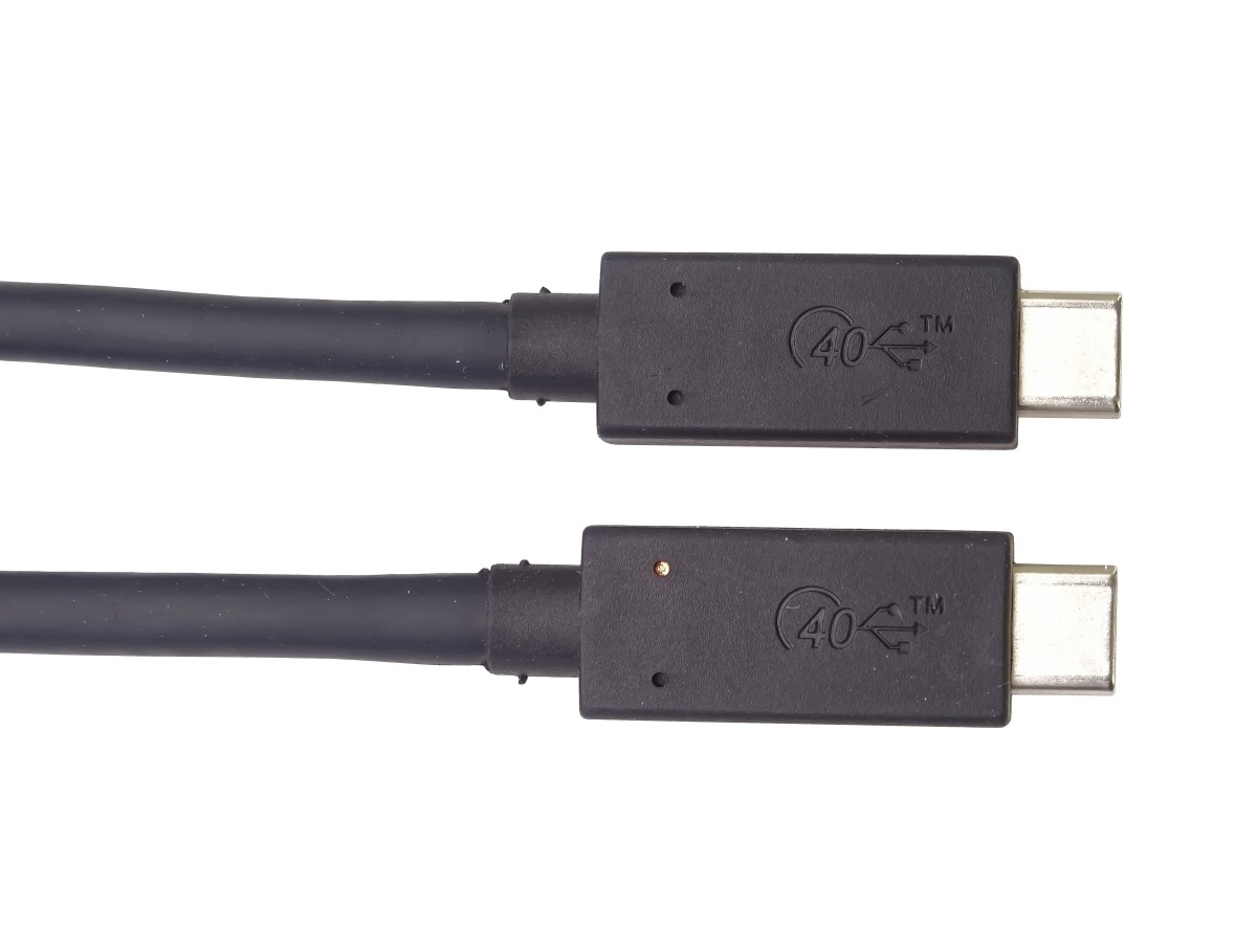 PremiumCord USB4 kábel 1 m, 40Gbps, Thunderbolt 3, certifikovaný USB-IF, černý