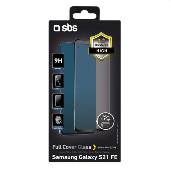 Tvrzené sklo SBS Full Cover pro Samsung Galaxy S21 FE, černé Tvrzené sklo SBS Full Cover pro Samsung Galaxy S21 FE, černé
