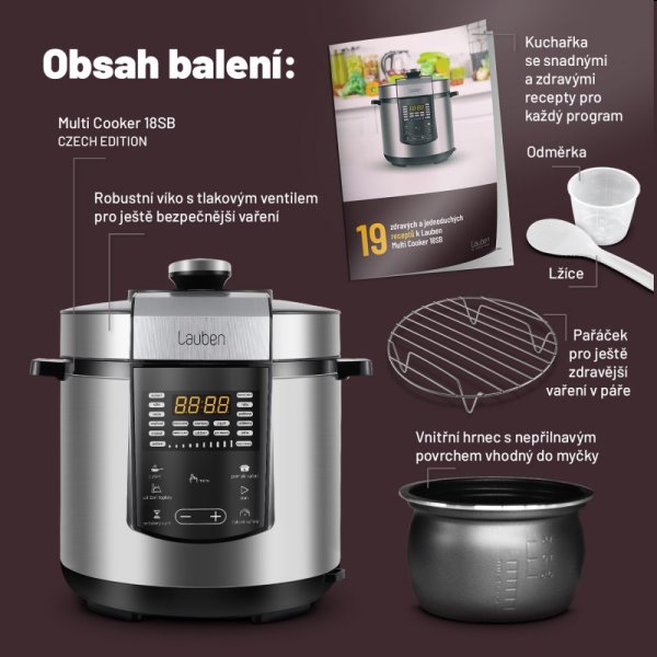 Lauben Multi Cooker 18SB, multifunkční hrnec