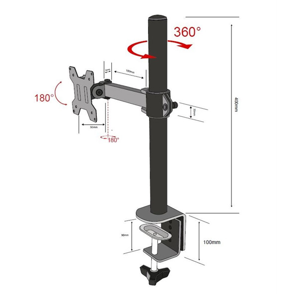 TB Touch držák monitoru na stůl TB-MO1, 10 - 27" (10 kg), černý TB Touch držák monitoru na stůl TB-MO1, 10 - 27" (10 kg), černý