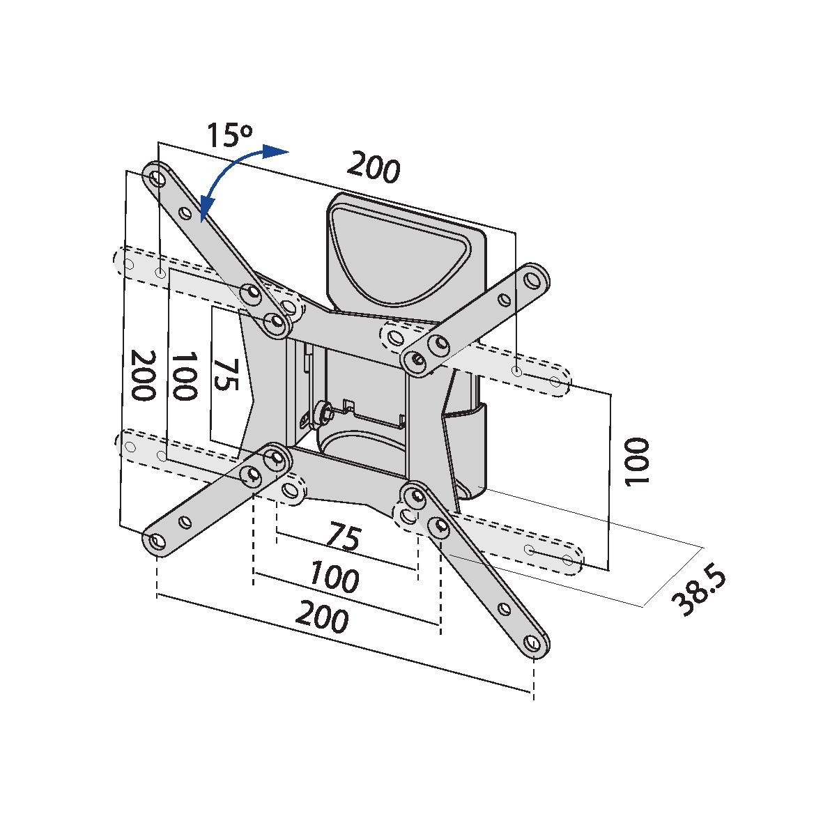 TB Touch držák TV na stěnu TB-152, 42" (20 kg), černý