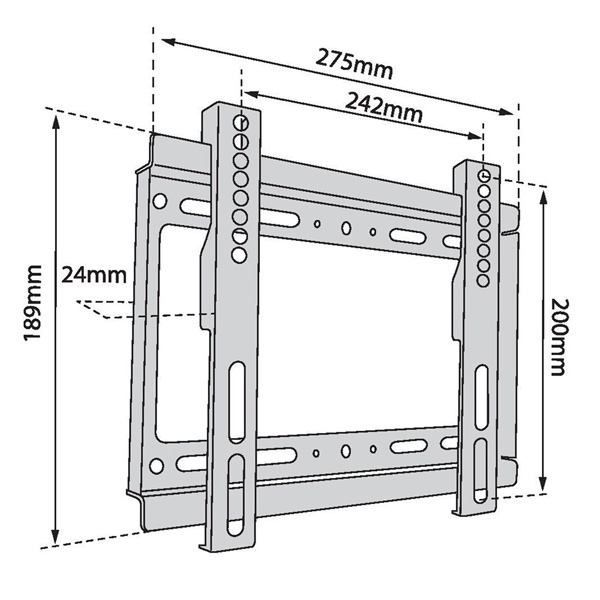 TB Touch držák TV na stěnu TB-250, 42" (40 kg), černý