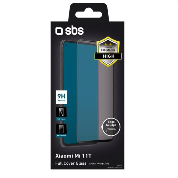 Tvrzené sklo SBS Full Cover pro Xiaomi 11T/11T Pro, černé Tvrzené sklo SBS Full Cover pro Xiaomi 11T/11T Pro, černé