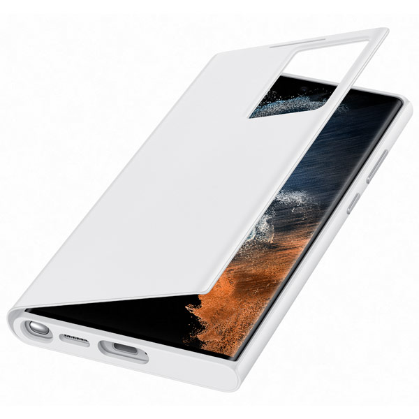 Pouzdro Clear View Cover pro Samsung Galaxy S22 Ultra, white