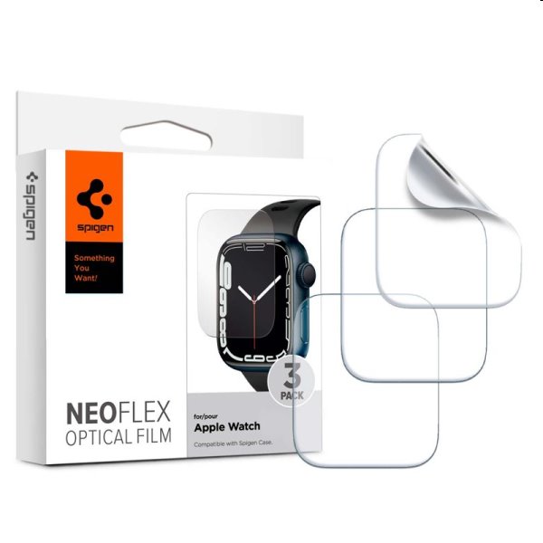 Ochranná fólie Spigen Film Neo Flex pro Apple Watch 7, 45 mm, 3 kusy