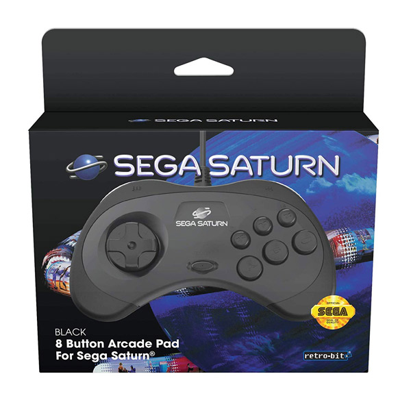 Retro-Bit SEGA Saturn pad, černý Retro-Bit SEGA Saturn pad, černý