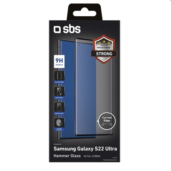 SBS tvrzené sklo 4D Full Glass pro Samsung Galaxy S22 Ultra, black