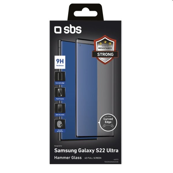 SBS tvrzené sklo 4D Full Glass pro Samsung Galaxy S22 Ultra, black SBS tvrzené sklo 4D Full Glass pro Samsung Galaxy S22 Ultra, black