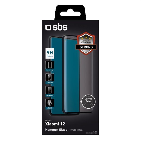 SBS tvrzené sklo 4D Full Glass pro Xiaomi 12, black