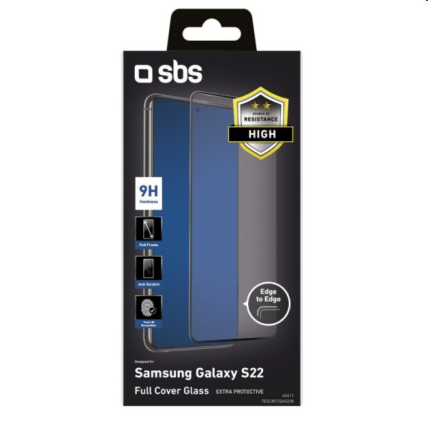 Tvrzené sklo SBS Full Cover pro Samsung Galaxy S23/S22, černé