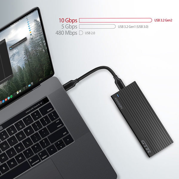 AXAGON EEM2-GTR USB-C 3.2 Gen2 - M.2 NVMe SSD THIN RIB 42-80 mm box AXAGON EEM2-GTR USB-C 3.2 Gen2 - M.2 NVMe SSD THIN RIB 42-80 mm box