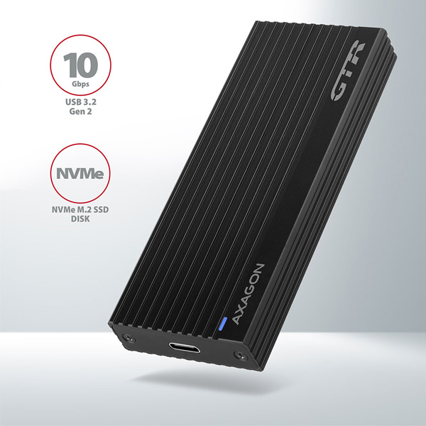 AXAGON EEM2-GTR USB-C 3.2 Gen2 - M.2 NVMe SSD THIN RIB 42-80 mm box AXAGON EEM2-GTR USB-C 3.2 Gen2 - M.2 NVMe SSD THIN RIB 42-80 mm box
