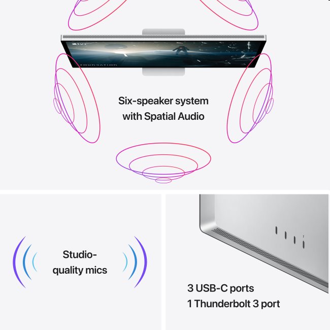 Apple Studio Display 27" Nano-Texture Glass (s adaptérem držáka VESA)