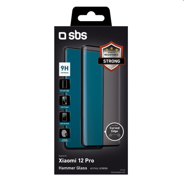 SBS tvrzené sklo 4D Full Glass pro Xiaomi 12 Pro, black