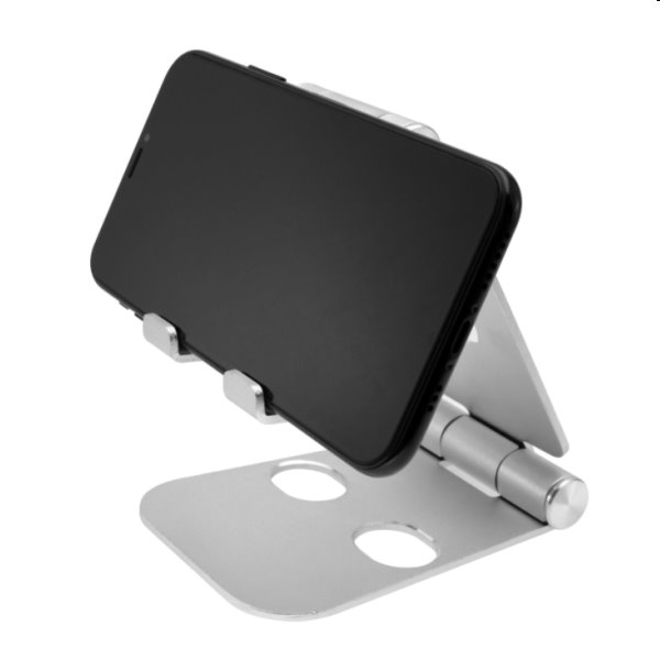 FIXED Frame hliníkový stojan na stůl pro mobilní telefony, stříbrný