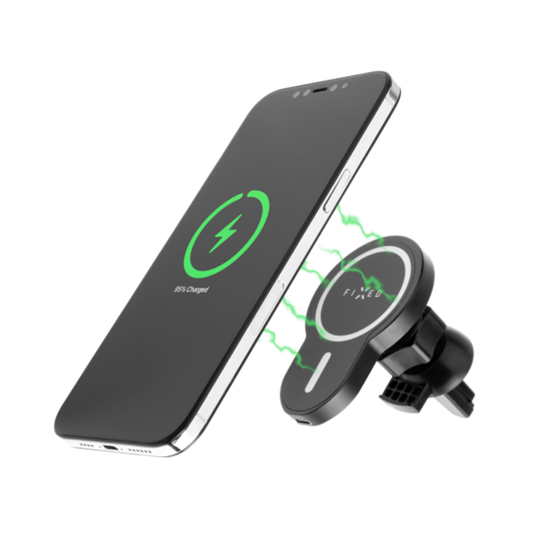 FIXED MagClick Magnetický držák s bezdrátovým nabíjením na palubní desku, 15 W, černý FIXED MagClick Magnetický držák s bezdrátovým nabíjením na palubní desku, 15 W, černý