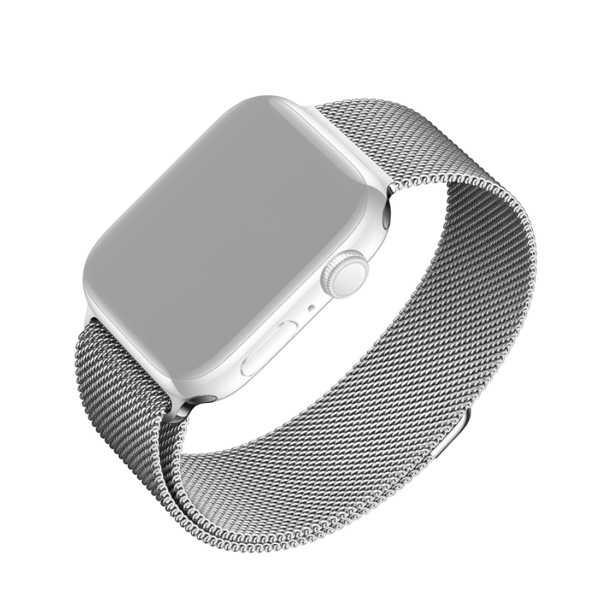 FIXED Mesh Nerezový žemínek pro Apple Watch 38/40/41 mm, stříbrný