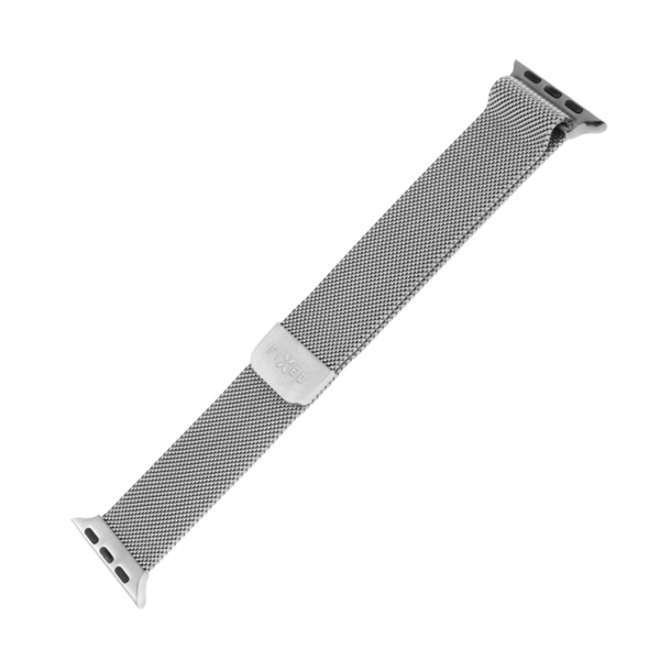 FIXED Mesh Nerezový řemínek pro Apple Watch 42/44/45 mm, stříbrný