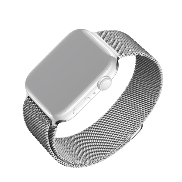 FIXED Mesh Nerezový řemínek pro Apple Watch 42/44/45 mm, stříbrný