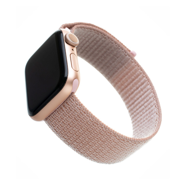 FIXED Nylonový řemínek pro Apple Watch 42/ 44/ 45 mm, růžovo-zlatý FIXED Nylonový řemínek pro Apple Watch 42/ 44/ 45 mm, růžovo-zlatý