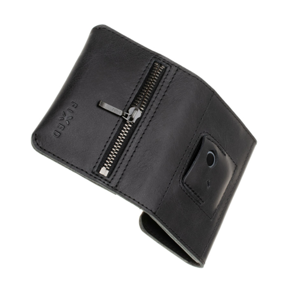 FIXED Smile Tripple Kožená peněženka se smart trackerem, černá