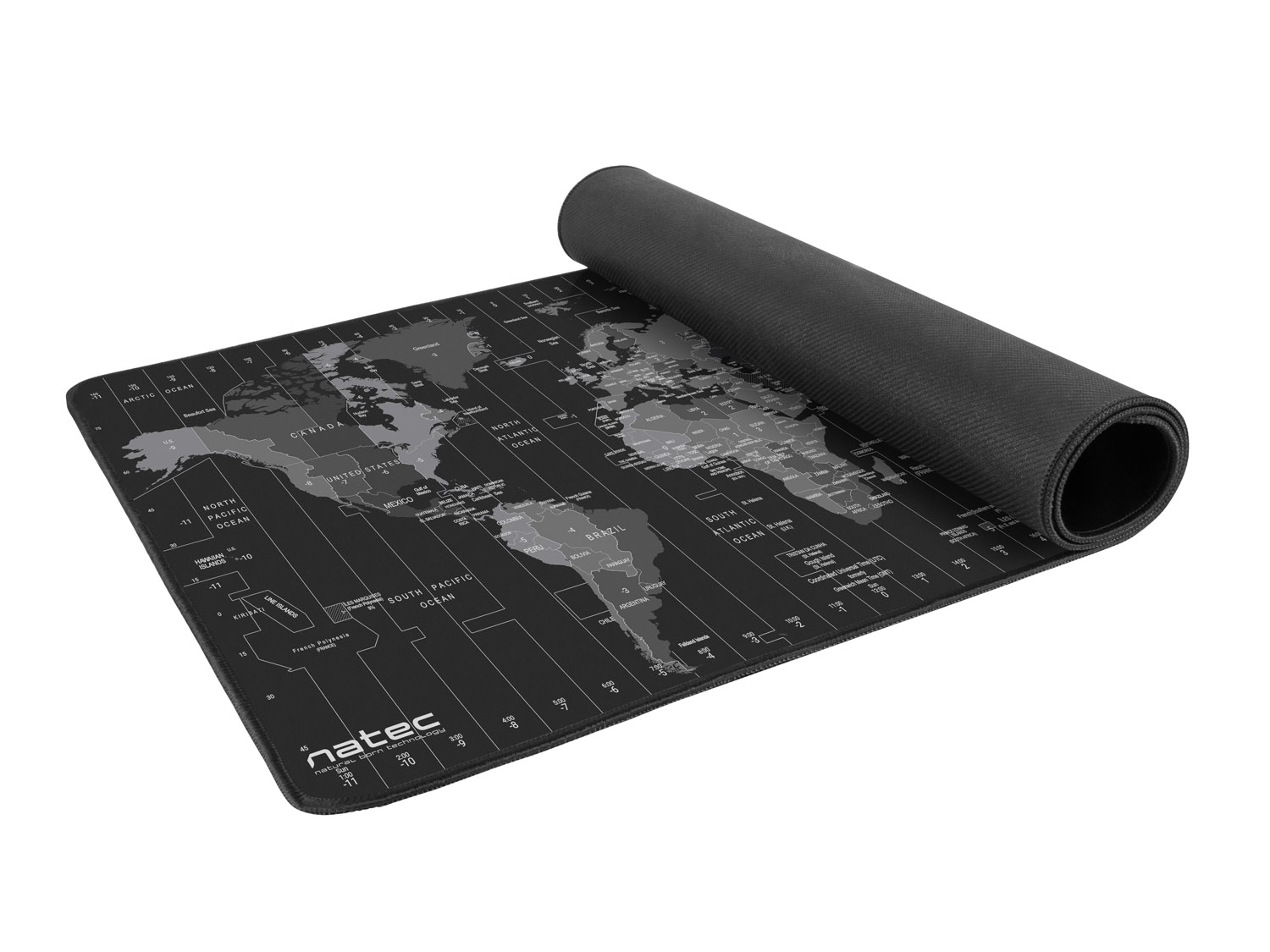 Maxi podložka Natec Maxi Mousepad Time Zone Map