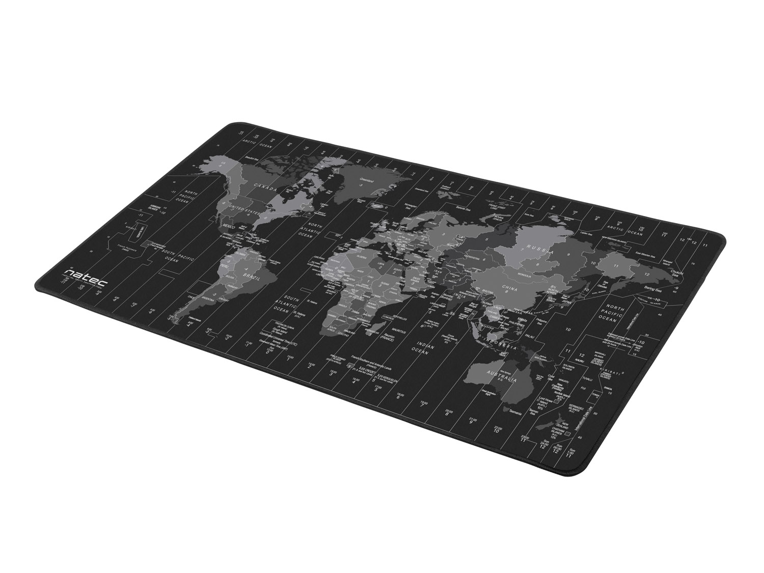 Maxi podložka Natec Maxi Mousepad Time Zone Map