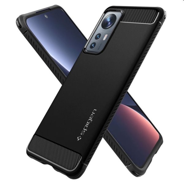 Pouzdro Spigen Rugged Armor pro Xiaomi 12/12X, černé Pouzdro Spigen Rugged Armor pro Xiaomi 12/12X, černé