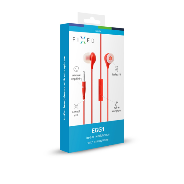 FIXED Earbuds EGG1 Sluchátka, červené FIXED Earbuds EGG1 Sluchátka, červené